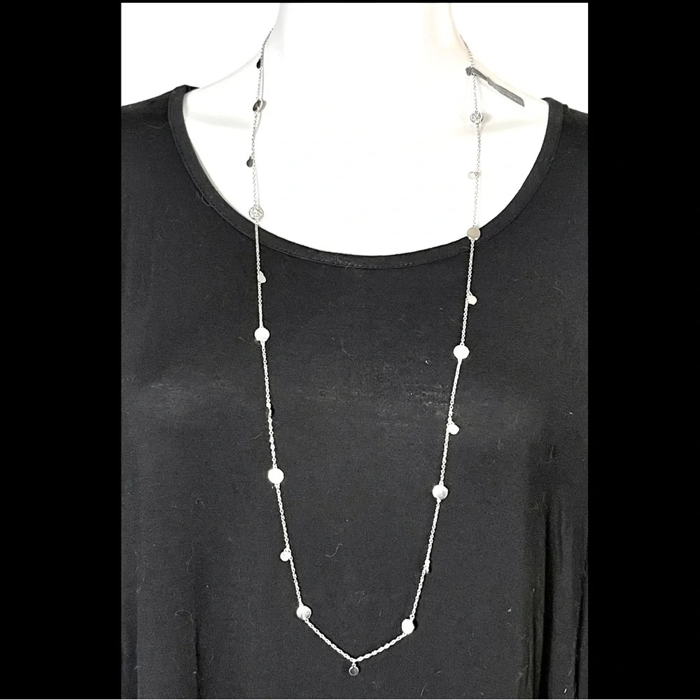 Shine Bright by Sterling Forever CZ Disk Long Necklace New